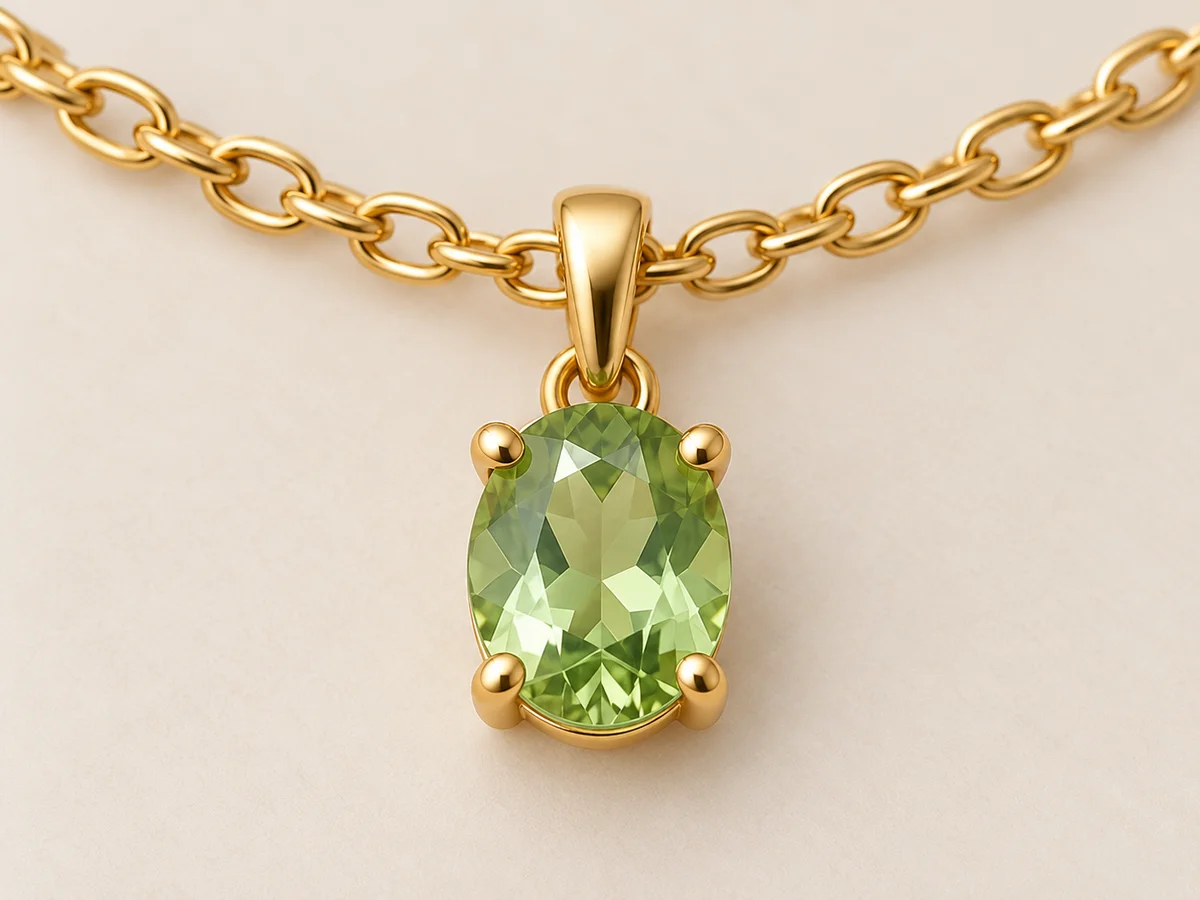 Front view showing the oval stone outline and visible setting prongs