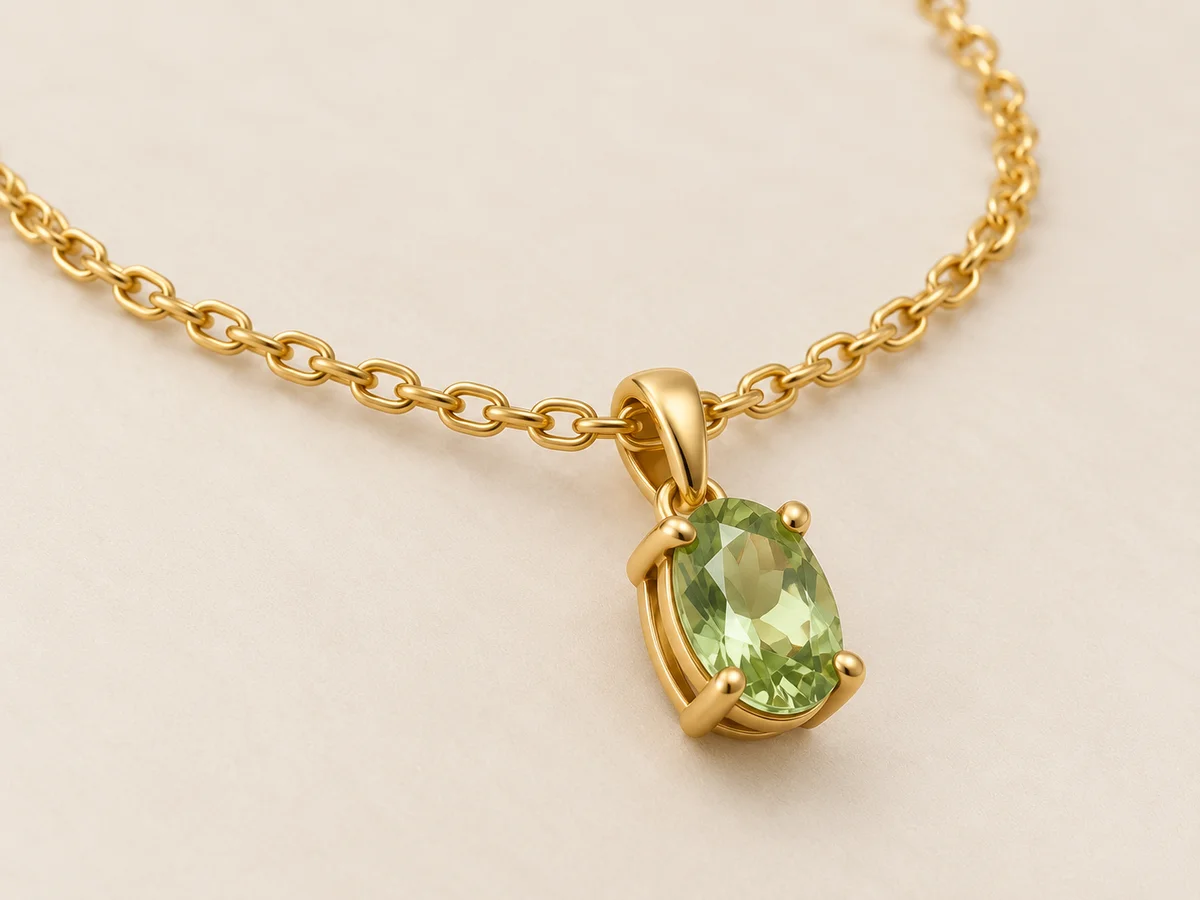 Side angle showing setting depth and the pendant bail connection