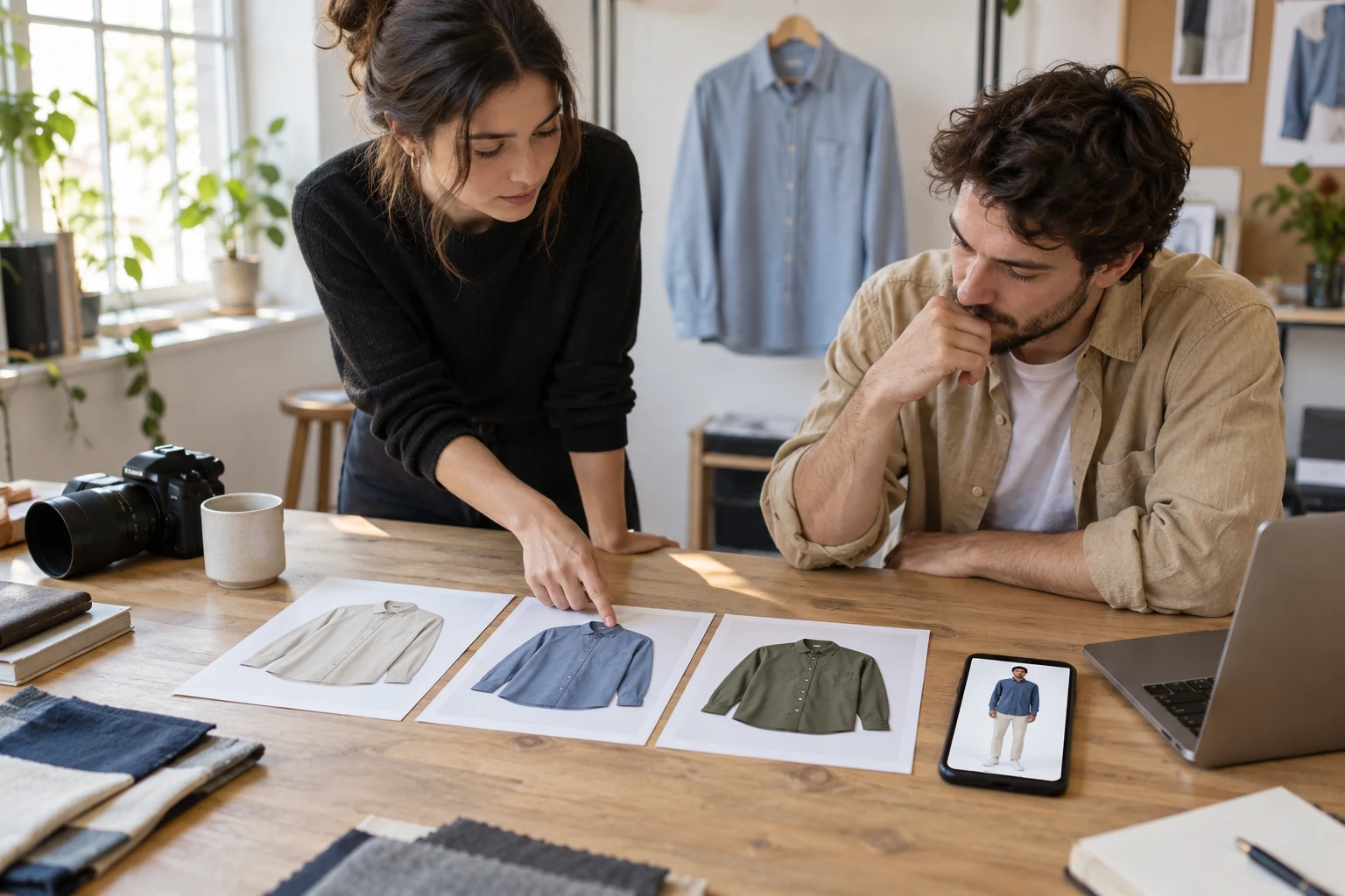 A clothing image preparation desk