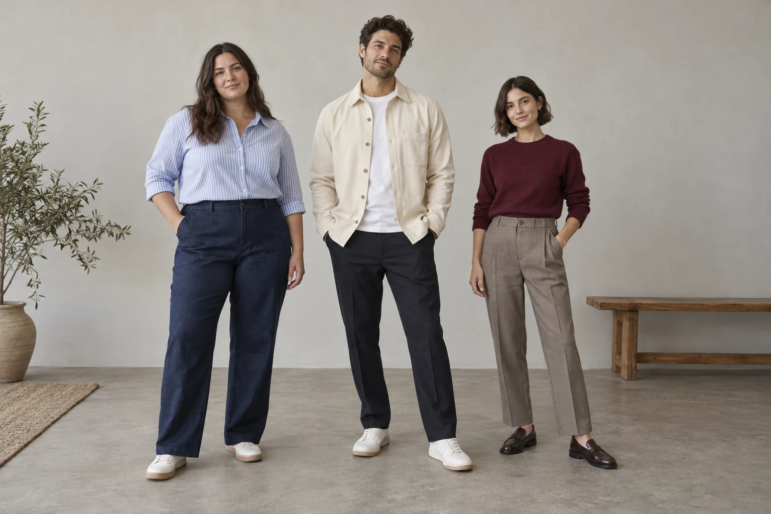 Illustrative adults with different body shapes