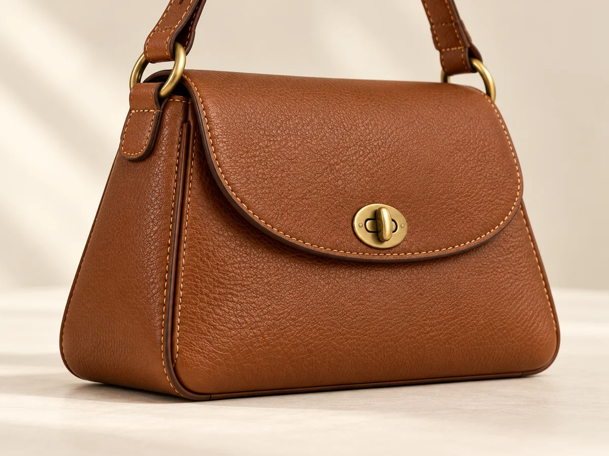 View showing the supported base, lower corners and side depth of the bag